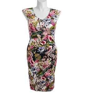 Catherine Malandrino Sleeveless Floral Sheath Dress Sz 8